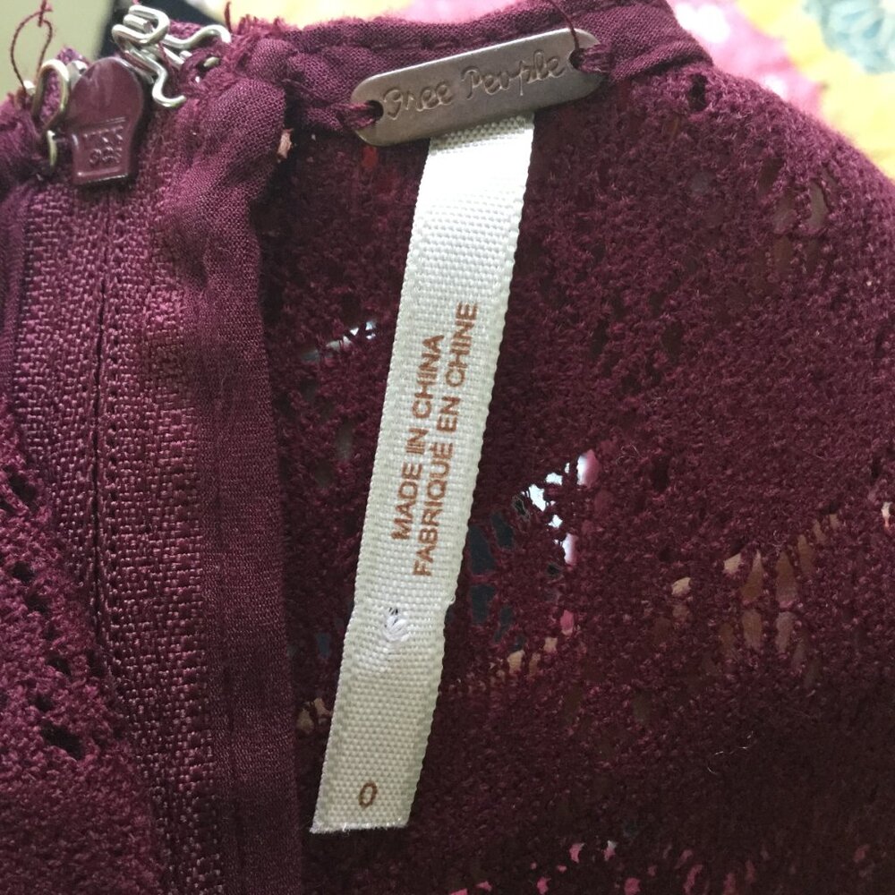 Free People Burgundy Dress 0 - Picture 6 of 8